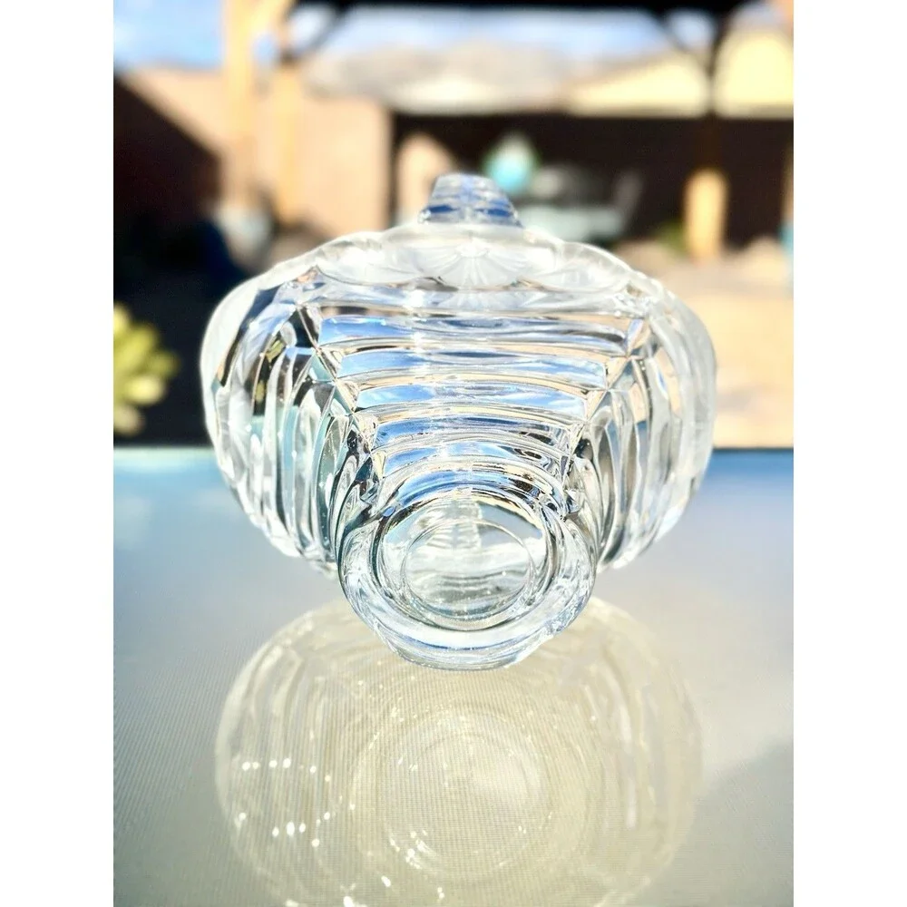 Anna Hutte Bleikristall 24 % Lead CRYSTAL Easter BASKET Bowl w/ Handle - Germany